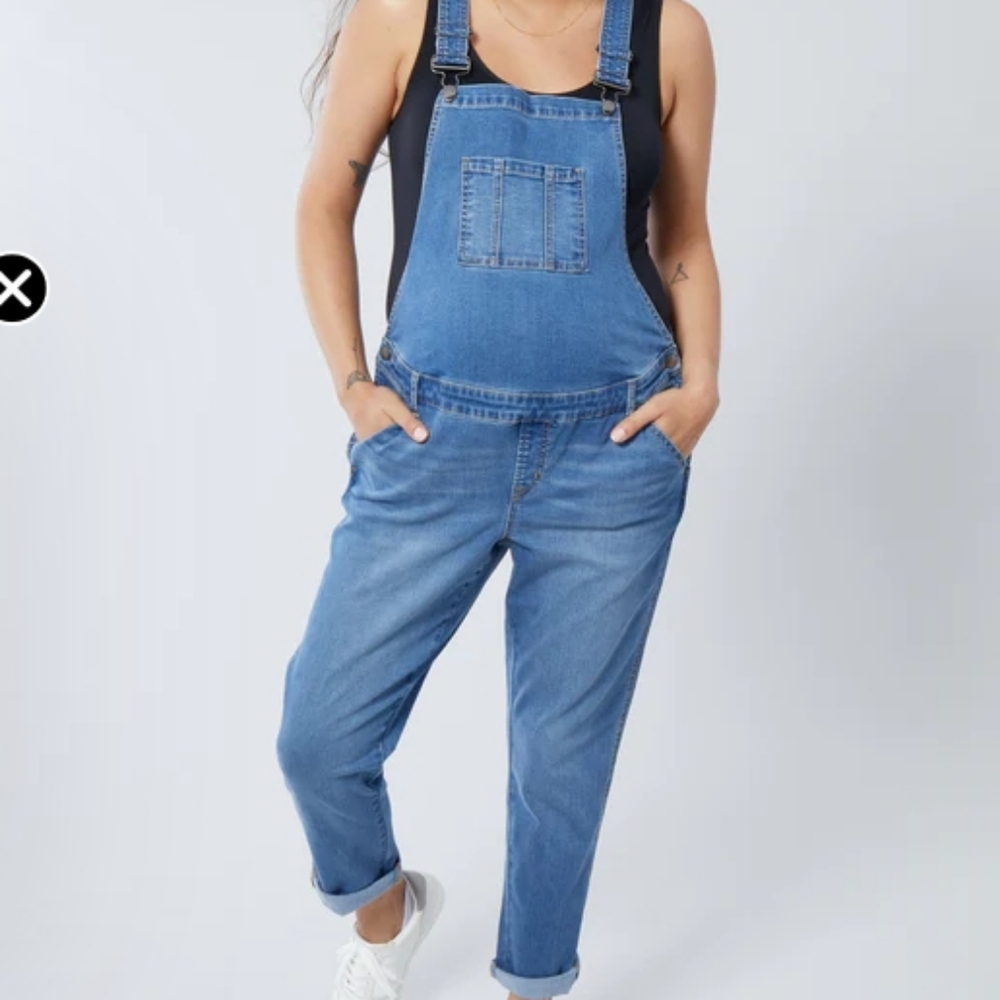 Isabel Maternity Overalls Denim Raw Edge Sz 10